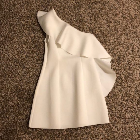 ASOS Dresses & Skirts - ASOS white ruffle one shoulder dress NWT